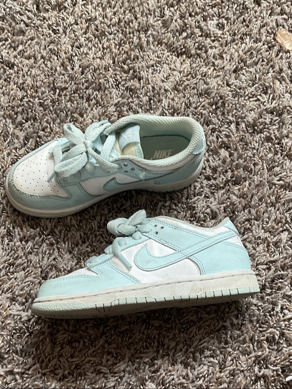 Nike Kids Low-Top Sneakers in Aqua/White